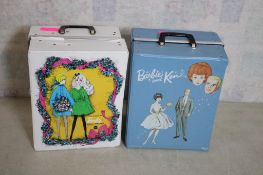1963 & 1968 Barbie & Barbie Ken Cases & 2 Dolls