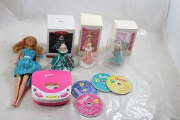 1966 Barbie Doll, CD Disc Player, 3 Ornaments