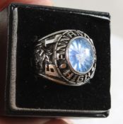 1995 Keystone Sapphire Valadium Class Ring SZ 10