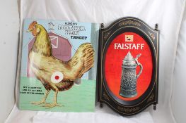 Falstaff Beer Bar Sign, Mother Hen Target Game