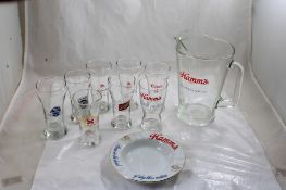 Hamm's Beer Pitcher, Ashtray, Glass & 7 Others