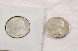 2 Washington Quarters 1964 & 1964D