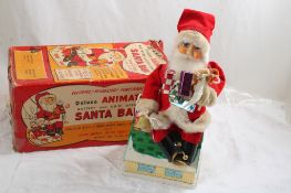 Vintage Animated Deluxe Santa Bank w/Original Box