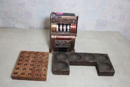 Las Vegas Nevada Slot Machine, Wood Coin Holders