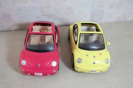 2 Barbie Doll Volkswagen Beetle Cars
