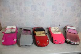 Barbie Doll Glittery Jaguar Convertible & 4 Others