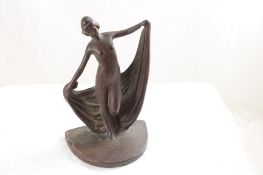 Cast Iron Art Deco Nude Dancer Bookend 7