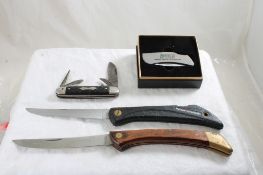 4 Folding Knives -Norwark, Colonial, Zippo