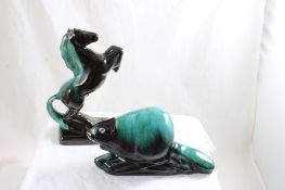 Blue Mountain Pottery Canada Horse & Beaver Figure