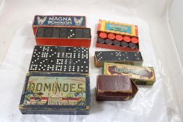 Antique Dominoes, Checkers, Finch Card Game