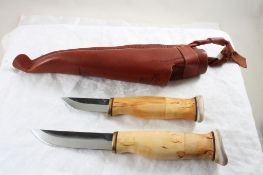 2 Knife Set Finnish PUUKKO w/Double Sheath Unused