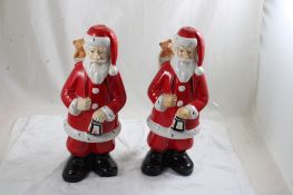 2 Marcdialla Red Wine Ceramic Santa Decanters