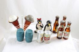 6 Sets Figural S&P Shakers Beer Bottles & Other