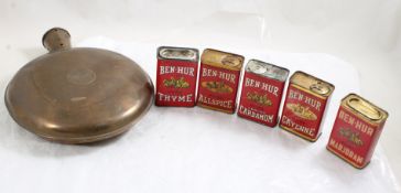 Cello Brass Bed Warmer, Ben Hur Spice Tins