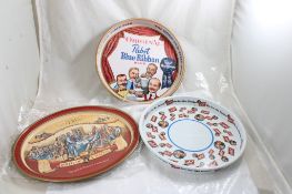 3 Beer Trays -Schlitz, Miller, Pabst Blue Ribbon