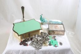 Trinket Boxes, Jewelry, Peacock Box, Sterling Bell