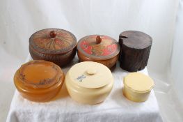 6 Wood & Celluloid Vanity Dresser Boxes
