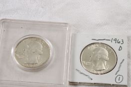 1963D & 1964 Washington Quarters
