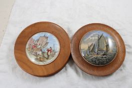 2 Pratt Ware Framed 19th Century Pot Lids 7