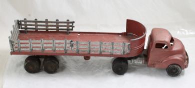 Vintage Hubley Semi Stake Truck