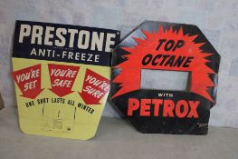 2 Gas & Anti Freeze Cardboard Advertising Signs