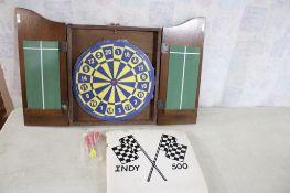 Wall Mount Dart Board & Indy 500 Stadium Seat