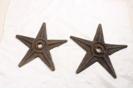 2 Cast Iron Architectural Anchor Stars 9