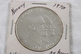 1970 Norway 25 Kroner 25 Yrs. Since WW2