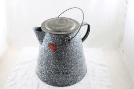 Snow on Mountain Graniteware Campfire Coffee Pot
