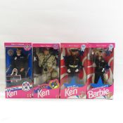 4 Mattel Military Themed Barbie Dolls