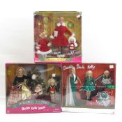3 Mattel Christmas Sister Holiday Box Set Barbies