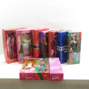 10 Mattel Holiday, Seasons Barbie Dolls
