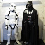 Darth Vader & Stormtrooper Costume Displays SIGNED
