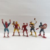 1967 Marx Superhero Plastic Painted Figures