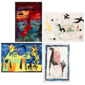 Nach Joan Miró & Friedensreich Hundertwasser & Marino Marini R