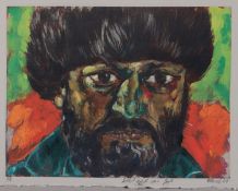 Jürgen Wenzel (1950 - 8. Dezember 2023) Selbst nach van Gogh, 2022, Mischtechnik
