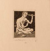Baldwin Zettl (1943) Vorzugsausgabe mit Kupferstich „Der Flötenspieler“, , Kupferstich