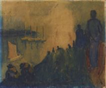 Bei der Regatta, unbekannter Monogrammist, 19. Jhdt.