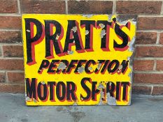 Pratts Perfection Motor Spirit Enamel Flange Sign