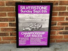 Original Framed Silverstone Championship Car Races Poster