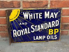 White May and Royal Standard BP Lamp Oils Enamel Flange Sign