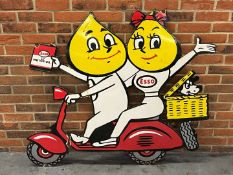 Large Mr and Mrs Drip Scooter Enamel Sign