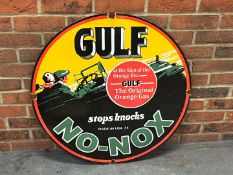 Gulf NO-NOX Enamel Circular Sign