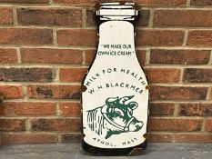 WH Blackmer “Milk For Health” Bottle Enamel Sign