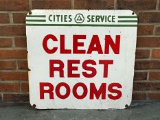 Cities Service Clean Rest Rooms Enamel Sign