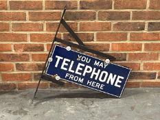You May Telephone From Here Enamel Sign