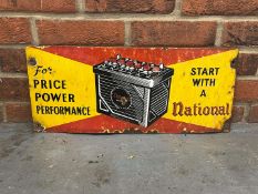 National Batteries Enamel Sign