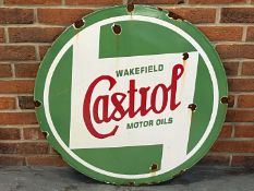 Castrol Wakefield Motor Oils Circular Enamel Sign