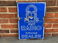 KB Radio Authorised Dealer Enamel Sign