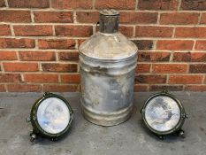 Pair NOS Land Rover Lights and 5 Gallon Can